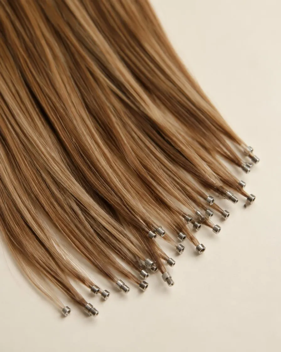 Nano ring hair extensions, AI illustration
